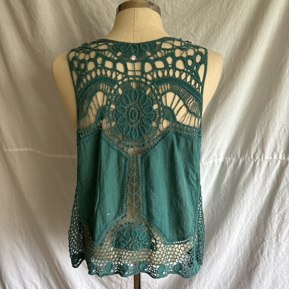 Xhilaration Teal Lace Tank Top - Picture 3 of 7